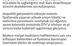 Bakan Şimşek: 'Dezenflasyon sürecini destekliyoruz'