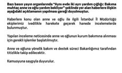 Bakanlıktan 'bakıma muhtaç anne ve oğlu' ile ilgili açıklama: 'Kurum bakımına alınmaları için gerekli işlemler başlatılmıştır'