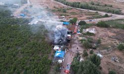 Bursa'da çiftlik alev alev yandı: Olay yeri dron ile görüntülendi