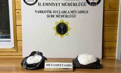 Narkotik köpeği Şila valizdeki 1 kilo 900 gram metamfetamini buldu