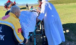 Trabzon'daki Eğrisu Yaylası'nda düşerek yaralanan hasta, ambulans uçakla Kanuni Eğitim ve Araştırma Hastanesi'ne getirildi