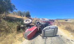 Manisa'da traktör devrildi: 3 yaralı