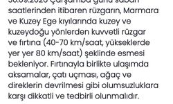 Meteoroloji açıkladı: Marmara ve Kuzey Ege'de fırtına bekleniyor