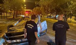 Takla atan otomobilin sürücüsü ağır yaralandı