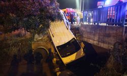 Adana'da şiddetli yağışta kayan otomobil sulama kanalına düştü: 2 yaralı