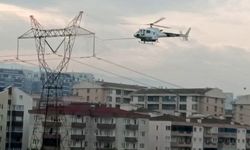 Bursa'da iletim hatlarına helikopterli bakım: Dikkat çeken anlar kamerada