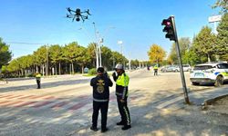 Elazığ'da KPSS adaylarının kullandığı yollar dronla denetlendi