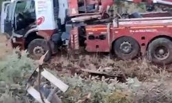 Gercüş'te vinç şarampole yuvarlandı: 1 yaralı