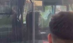 Şoförler arasında yol tartışması kamerada