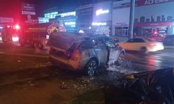 Tırla çarpışan otomobil küle döndü, alevler 3 saatte söndürüldü