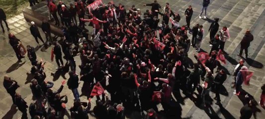 Çorum FK taraftarları yarı final galibiyetini coşkuyla kutladı