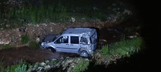 Malatya'da hafif ticari araç dereye uçtu: 1 yaralı