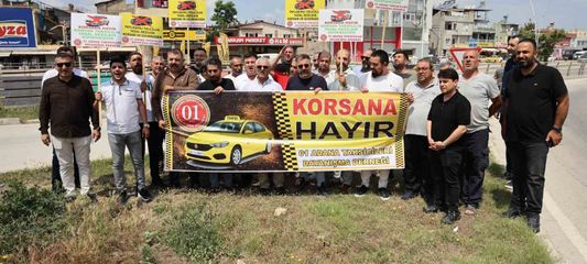 Taksiciler konvoyla korsan taşımacılığa tepki gösterdi