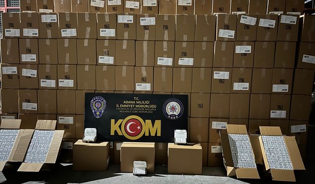 Adana'da 6 milyon 500 bin makaron ele geçirildi