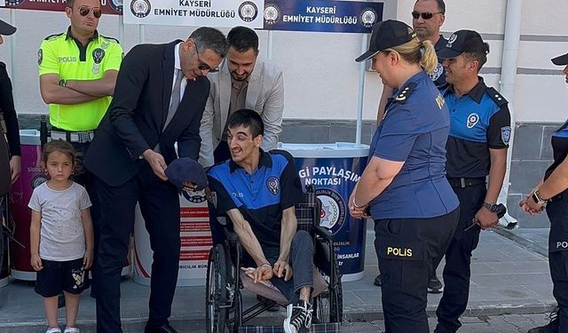 Bedensel engelli Hasan Can'ın polislik hayali bir günlüğüne gerçek oldu