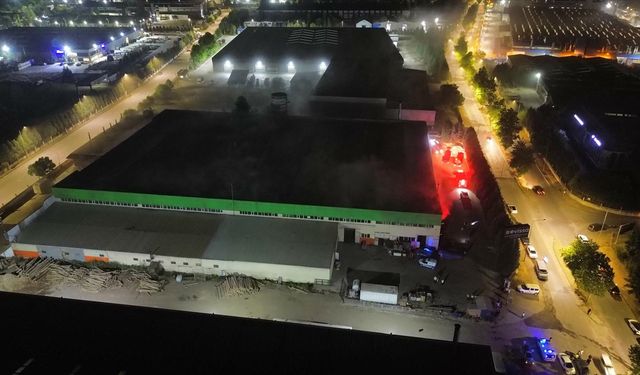 Düzce'de mobilya üretim fabrikasında çıkan yangında hasar oluştu