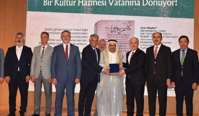 757 yıllık el yazması Konya'ya iade edildi