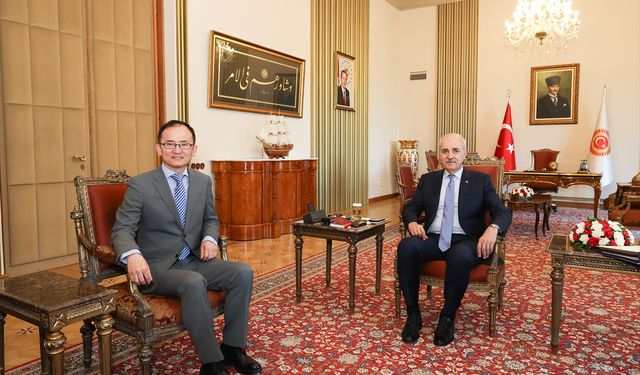 TBMM Başkanı Kurtulmuş, Çin Halk Cumhuriyeti Ankara Büyükelçisi Jiang Xuebin'i kabul etti