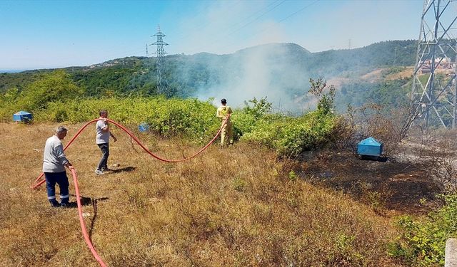Zonguldak'ta çalılık yangını ormana sıçramadan kontrol altına alındı