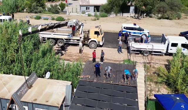 Aksu Çayı kenarındaki konteyner yapılar kaldırıldı