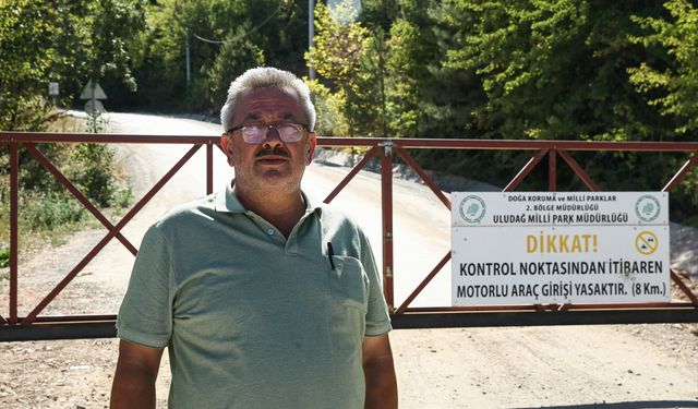 Bursa'da bir muhtar ormana izinsiz girişleri engellemek için 3 farklı noktaya bariyer yaptırdı