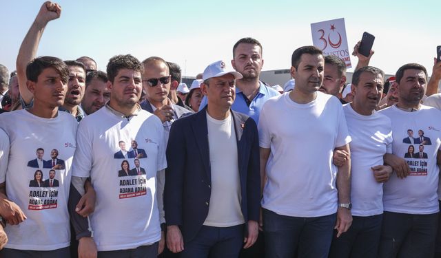 CHP Genel Başkanı Özel, 'Adana'dan Silivri'ye Özgürlük Yürüyüşü'ne katıldı: