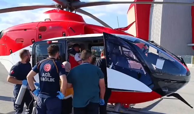 Çorum'da ambulans helikopter 8 aylık bebek için havalandı