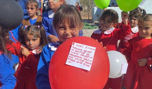 Ağrı'da çocukların hayali Gazze'deki arkadaşlarının okula gitmesi
