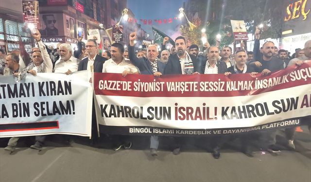 Bingöl'de İsrail'in Gazze'ye saldırıları protesto edildi