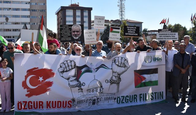 Kırıkkale'de İsrail'in Gazze'ye saldırıları protesto edildi