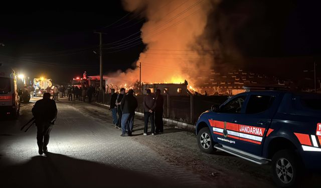 Kırıkkale'de saman balyalarında çıkan yangına müdahale ediliyor