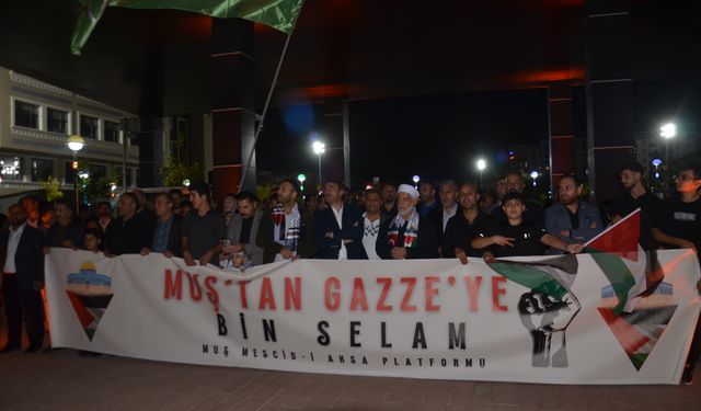 Muş'ta İsrail'in Gazze'ye yönelik saldırılarına tepki gösterildi