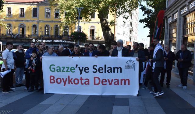 Trabzon'da Filistin'e destek yürüyüşü düzenlendi