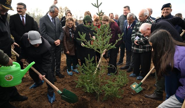 Edirne'de şehitler anısına 500 fidan dikildi