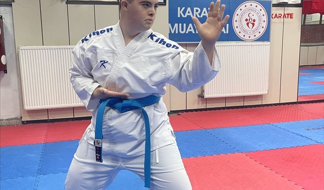 Karateyle hayatına artı değer katan down sendromlu genç yeni başarılar peşinde