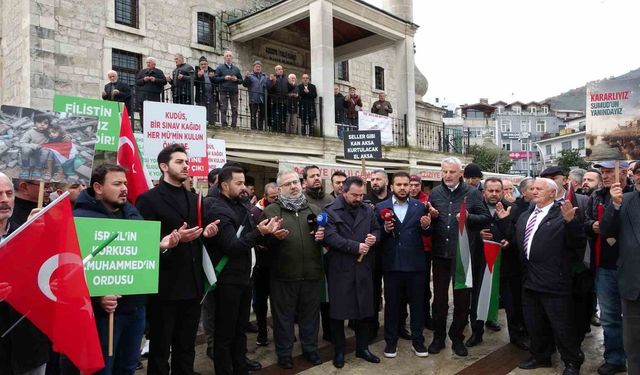 Ordu'da Filistin'e destek, İsrail'e tepki