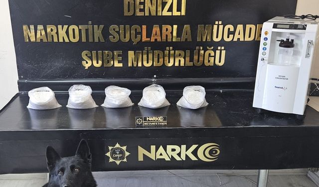 Solunum cihazının içerisinden 5 kilogram uyuşturucu madde çıktı