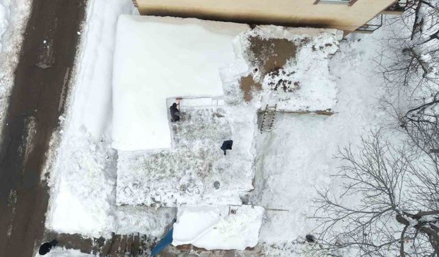 Muş'ta tek katlı evler kara gömüldü