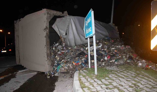 Ordu'da çöp kamyonu devrildi: Sürücü yaralandı