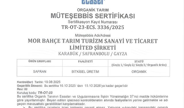 BAKKA destekleriyle safran üretiminde organik üretime geçildi
