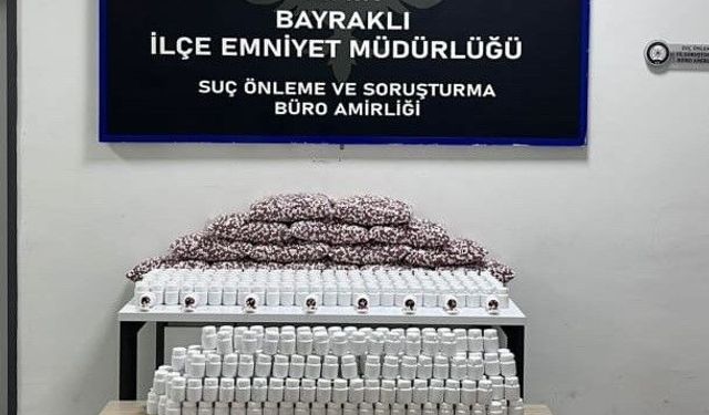 Bayraklı'da binlerce uyuşturucu hap yakalandı