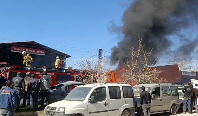 Kahramanmaraş'ta sanayi sitesinde yangın
