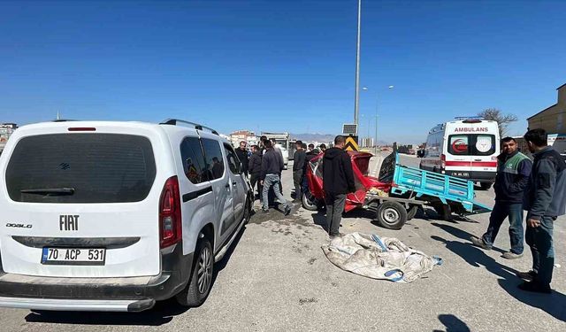 Karaman'da bir kişinin ağır yaralandığı kaza anı kamerada