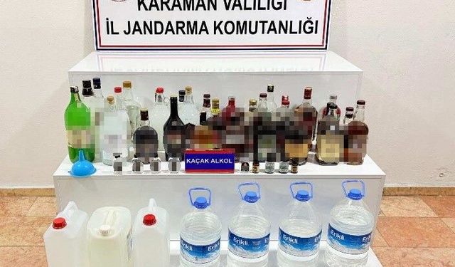 Karaman'da kaçak alkol ele geçirildi