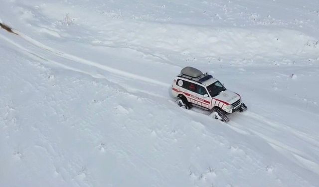 Tatvan'da rahatsızlanan hasta paletli ambulansla kurtarıldı