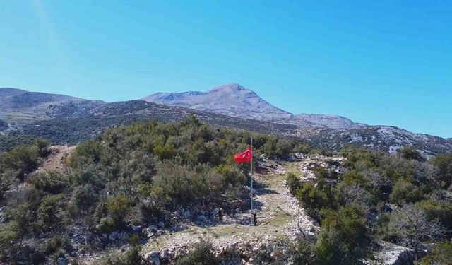Türkiye'nin en güneyindeki mahallede 7 tepede, 7 bayrak göndere çekildi
