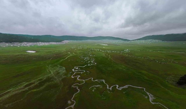 Benli yaylasındaki menderesler havadan görüntülendi