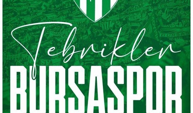 Cumhurbaşkanı Erdoğan'dan Bursaspor'a tebrik mesajı