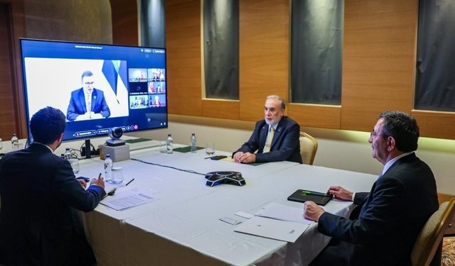 Cumhurbaşkanı Yardımcısı Yılmaz, Hürmüz Boğazı'na ilişkin çevrim içi toplantıya katıldı