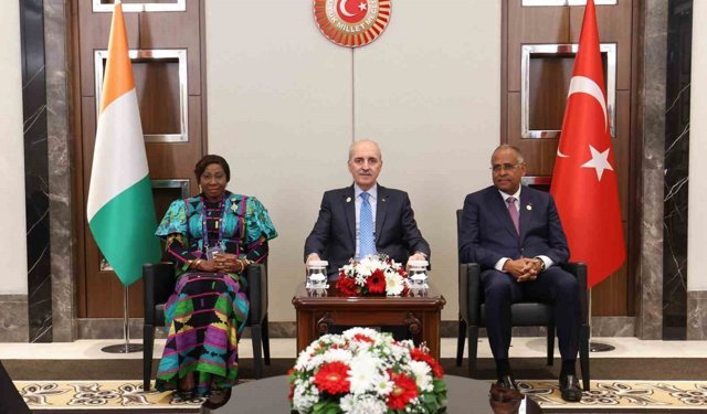 TBMM Başkanı Kurtulmuş, Fildişi Sahili Senatosu Başkanı Camara ve Ulusal Meclisi Başkanı Achi ile görüştü